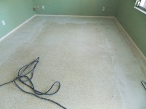 Terrazzo floor before polishing. 
