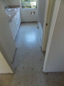 This kitchen floor needed complete terrazzo restoraiton